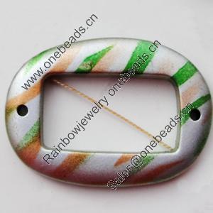 Spray-Painted Acrylic Beads, 45x32mm Hole About:2mm, Sold by Bag