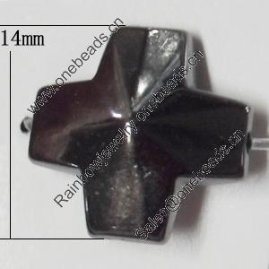 Jewelry findings, CCB Plastic Beads, Plumbum black, Cross 14mm Hole:1mm, Sold by Bag