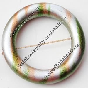 Spray-Painted Acrylic Beads, Donut, 33mm Hole About:2mm, Sold by Bag