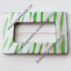 Spray-Painted Acrylic Beads, Rectangle, 50x34mm Hole About:2mm, Sold by Bag