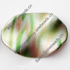 Spray-Painted Acrylic Beads, 46x32mm Hole About:3mm, Sold by Bag