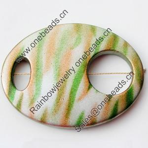 Spray-Painted Acrylic Beads, 57x34mm Hole About:2mm, Sold by Bag