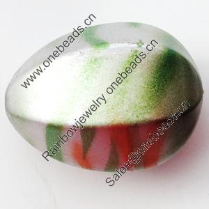 Spray-Painted Acrylic Beads, 34x26mm Hole About:3mm, Sold by Bag