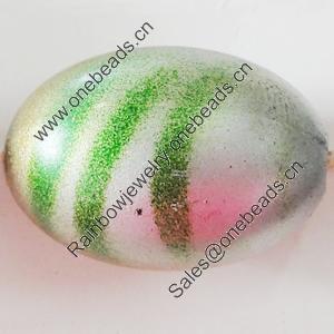 Spray-Painted Acrylic Beads, Oval, 25x18mm Hole About:3.5mm, Sold by Bag