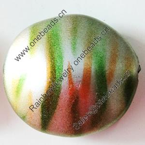 Spray-Painted Acrylic Beads, 32x29mm Hole About:2mm, Sold by Bag