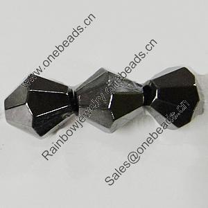 Jewelry findings, CCB Plastic Beads, Plumbum black, Faceted Bicone 8.8x8mm Hole:1.5mm, Sold by Bag
