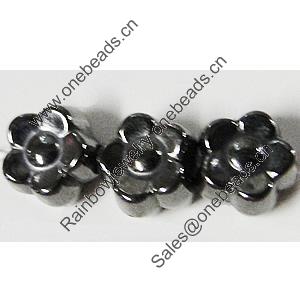 Jewelry findings, CCB Plastic Beads, Plumbum black, Flower 6mm Hole:1mm, Sold by Bag