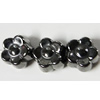 Jewelry findings, CCB Plastic Beads, Plumbum black, Flower 6mm Hole:1mm, Sold by Bag