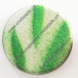 Spray-Painted Acrylic Beads, Flat Round, 18mm Hole About:2mm, Sold by Bag