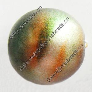 Spray-Painted Acrylic Beads, Round, 15mm Hole About:3mm, Sold by Bag