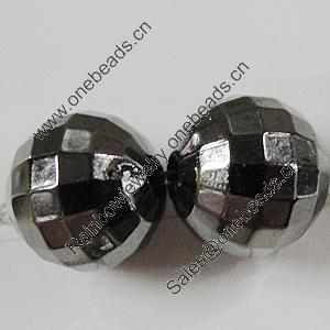 Jewelry findings, CCB Plastic Beads, Plumbum black, Faceted Round 10mm Hole:2mm, Sold by Bag