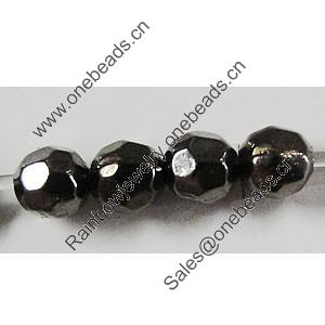 Jewelry findings, CCB Plastic Beads, Plumbum black, Faceted Round 3mm, Sold by Bag