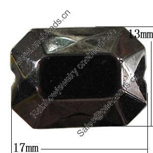 Jewelry findings, CCB Plastic Beads, Plumbum black, Faceted Polygon 17x13mm Hole:1.5mm, Sold by Bag