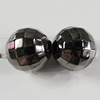 Jewelry findings, CCB Plastic Beads, Plumbum black, Faceted Round 10mm Hole:2mm, Sold by Bag