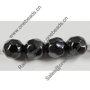 Jewelry findings, CCB Plastic Beads, Plumbum black, Faceted Round 5mm Hole:1mm, Sold by Bag