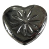 Jewelry findings, CCB Plastic Beads, Plumbum black, Heart 25x24mm Hole:1.5mm, Sold by Bag