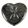 Jewelry findings, CCB Plastic Beads, Plumbum black, Heart 25x24mm Hole:1.5mm, Sold by Bag