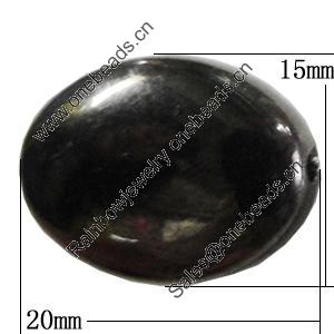 Jewelry findings, CCB Plastic Beads, Plumbum black, Flat Oval 20x15mm Hole:1mm, Sold by Bag