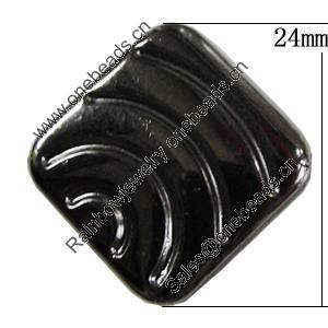 Jewelry findings, CCB Plastic Beads, Plumbum black, Diamond 24mm Hole:1mm, Sold by Bag