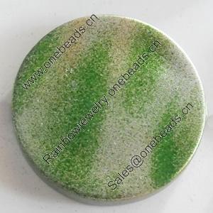 Spray-Painted Acrylic Beads, Flat Round, 22mm Hole About:3mm, Sold by Bag