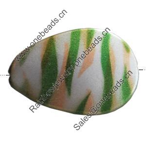 Spray-Painted Acrylic Beads, 38x27mm Hole About:2mm, Sold by Bag