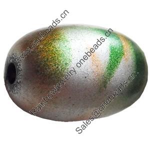 Spray-Painted Acrylic Beads, Oval, 18x12mm Hole About:2.5mm, Sold by Bag