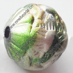 Spray-Painted Acrylic Beads, 15mm Hole About:3mm, Sold by Bag