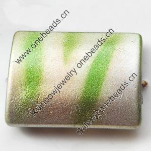 Spray-Painted Acrylic Beads, Rectangle, 25x19mm Hole About:3mm, Sold by Bag