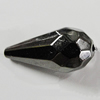 Jewelry findings, CCB Plastic Beads, Plumbum black, Faceted Teardrop 24x11mm Hole:1.5mm, Sold by Bag