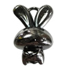 Jewelry findings, CCB Plastic Pendants, Plumbum black, Rabbit 26x38mm, Sold by Bag
