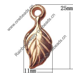 Jewelry findings, CCB Plastic Pendants, Original, Leaf 11x25mm, Sold by Bag
