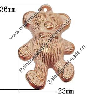 Jewelry findings, CCB Plastic Pendants, Original, Bear 23x36mm, Sold by Bag