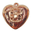 Jewelry findings, CCB Plastic Pendants, Original, Heart 37x40mm Hole:3mm, Sold by Bag