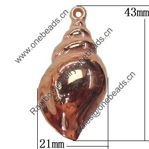 Jewelry findings, CCB Plastic Pendants, Original, 21x43mm, Sold by Bag