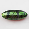 Spray-Painted Acrylic Beads, Faceted Oval 31x12mm, Sold by Bag
