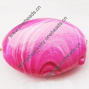 Spray-Painted Acrylic Beads, Flat Oval, 28x19mm, Sold by Bag