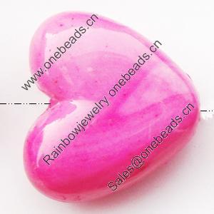 Spray-Painted Acrylic Beads, Heart, 19x21mm, Sold by Bag