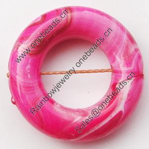 Spray-Painted Acrylic Beads, Donut, 24mm, Sold by Bag