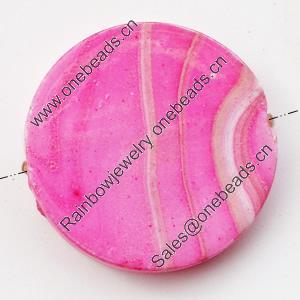 Spray-Painted Acrylic Beads, Flat Round, 22mm, Sold by Bag