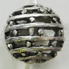 Hollow Bali Beads Zinc Alloy Jewelry Findings, Lead-free, 15mm, Sold by Bag 