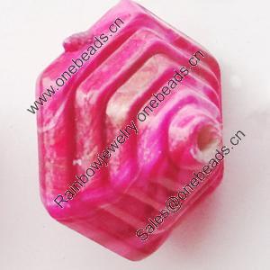 Spray-Painted Acrylic Beads, 15x18mm, Sold by Bag
