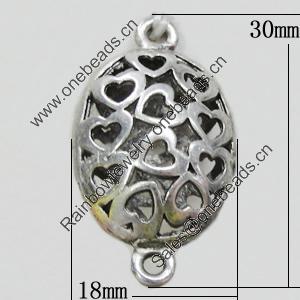 Hollow Bali Connectors Zinc Alloy Jewelry Findings, Lead-free, 18x30mm, Sold by Bag