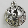 Hollow Bali Pendant Zinc Alloy Jewelry Findings, Lead-free, 19x24mm, Sold by Bag 