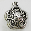 Hollow Bali Pendant Zinc Alloy Jewelry Findings, Lead-free, Flower 20x23mm, Sold by Bag 