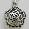 Hollow Bali Pendant Zinc Alloy Jewelry Findings, Lead-free, Flower 19x23mm, Sold by Bag 