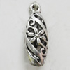Hollow Bali Pendant Zinc Alloy Jewelry Findings, Lead-free, 10x25mm, Sold by Bag 
