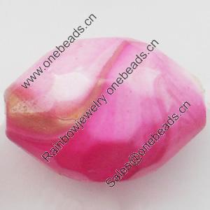 Spray-Painted Acrylic Beads, Faceted Oval, 22x16mm, Sold by Bag