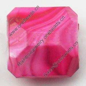 Spray-Painted Acrylic Beads, Faceted Square, 14x13mm, Sold by Bag