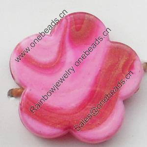 Spray-Painted Acrylic Beads, Flower, 16mm, Sold by Bag