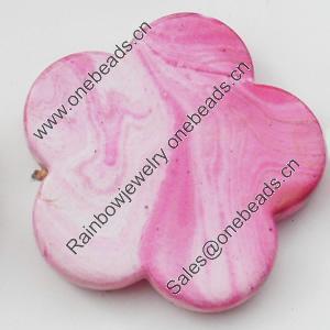 Spray-Painted Acrylic Beads, Flower, 31mm, Sold by Bag